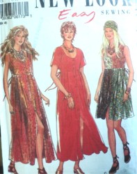 6173  NEW LOOK TIED EMPIRE BUTTON DRESS LENGTHS, SLEEVES OR NOT PATTERN 6-16 UNCUT